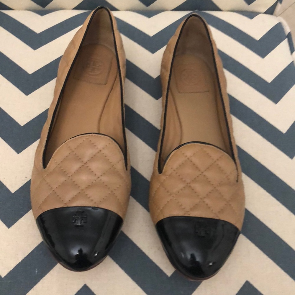 Tan/Black Tory Burch flats